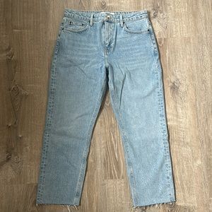 TOPSHOP High Waisted Cropped Ankle Straight Leg Jeans NWT